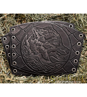 A Pair Leather Bracers Armor Wolves Celtic